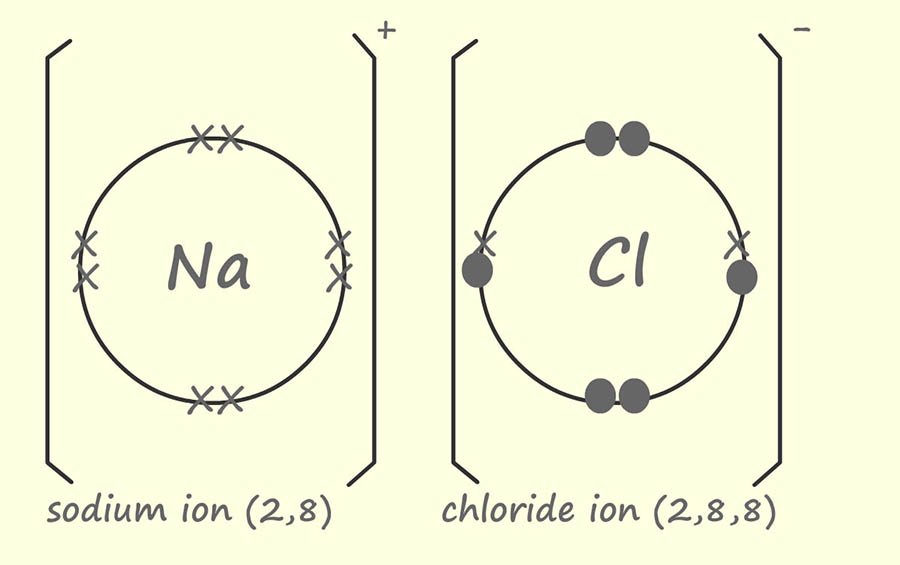 dot and cross diagram for sodium chloride